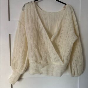 Sezane Cream Knit Sweater